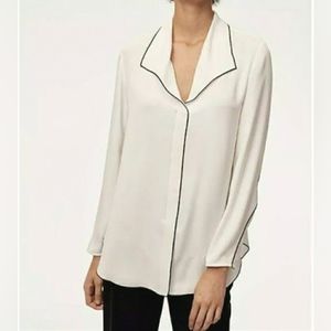 Aritzia Babaton Black Trim Blouse